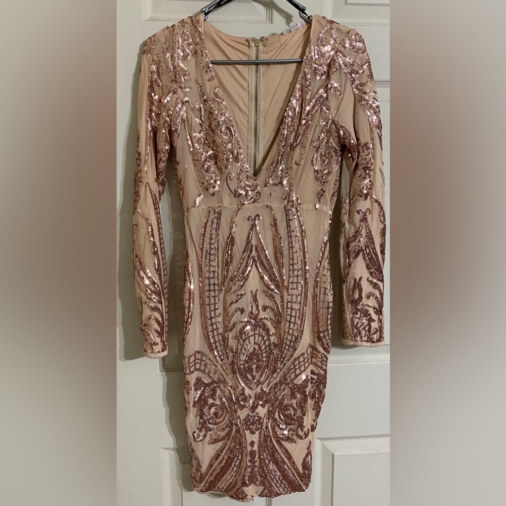 A’GACI Rose Gold Sequin dress